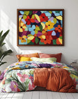 Multicolor Vivid Blooms - Abstract Floral Canvas - Artwallpainting