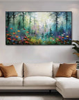 Multicolor Whimsical Forest Bloom Canvas Painting For Home Decoration - Artwallpainting
