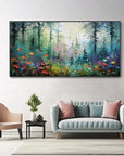 Multicolor Whimsical Forest Bloom Canvas Painting For Home Decoration - Artwallpainting