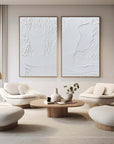 Multicolor Whispered Wings - Dual Textured Minimalist Wall Art Set Of 2 - Artwallpainting