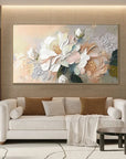 Multicolor Whispers Of Blossom-Hand-Painted Large Flower Cluster Texture Wall Art - Artwallpainting
