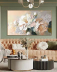 Multicolor Whispers Of Blossom-Hand-Painted Large Flower Cluster Texture Wall Art - Artwallpainting