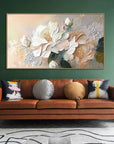 Multicolor Whispers Of Blossom-Hand-Painted Large Flower Cluster Texture Wall Art - Artwallpainting