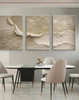 Multicolor Whispers Of Earth - Beige Minimalist Textured Abstract Triptych - Artwallpainting