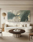 Multicolor Whispers Of Earth - Wabi-Sabi Textured Abstract Oil Painting With Gold Leaf - Artwallpainting