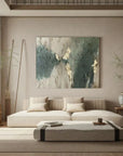 Multicolor Whispers Of Earth - Wabi-Sabi Textured Abstract Oil Painting With Gold Leaf - Artwallpainting
