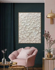 Multicolor Whispers Of Floral Elegance-Modern Minimalist Abstract Relief Flower Cluster Wall Art - Artwallpainting