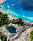 Luxury Ocean & Greenery Resin Wall Art | 3D Natural Landscape Statement Art