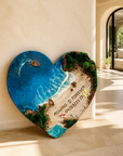 Heart shaped resin wall art for couples and luxury interiors