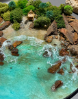Luxury Ocean Resin Wall Art | 3D Beach Landscape with Natural Stones & Greenery
