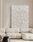 White Blossom Texture Harmony Canvas Painting For Home Decoration - Artwallpainting