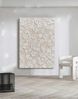 White Blossom Texture Harmony Canvas Painting For Home Decoration - Artwallpainting