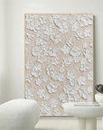 White Blossom Texture Harmony Canvas Painting For Home Decoration - Artwallpainting