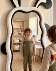 Kids Room Wall Mirror 52 x 29 Inch | Decorative Designer Mirror for Bedroom | Textured HDHMR PU Finish