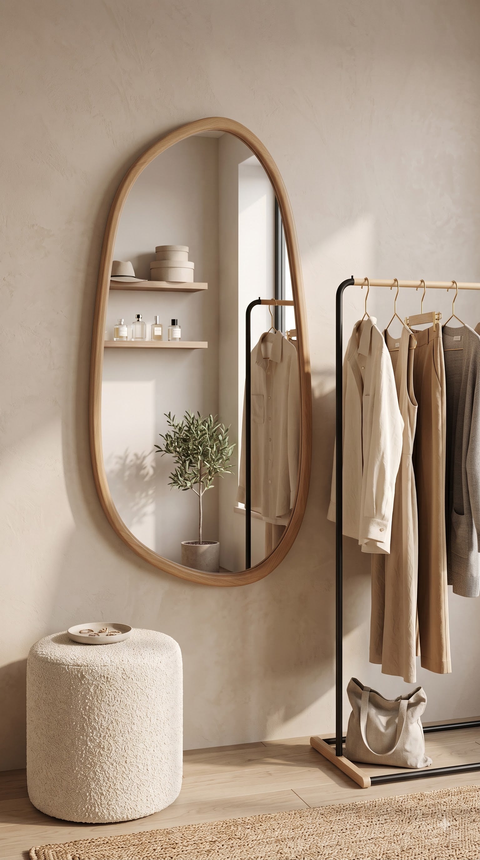 Luxury Wooden Full Length Mirror – Modern Designer Floor Mirror - 29 x 32 inch