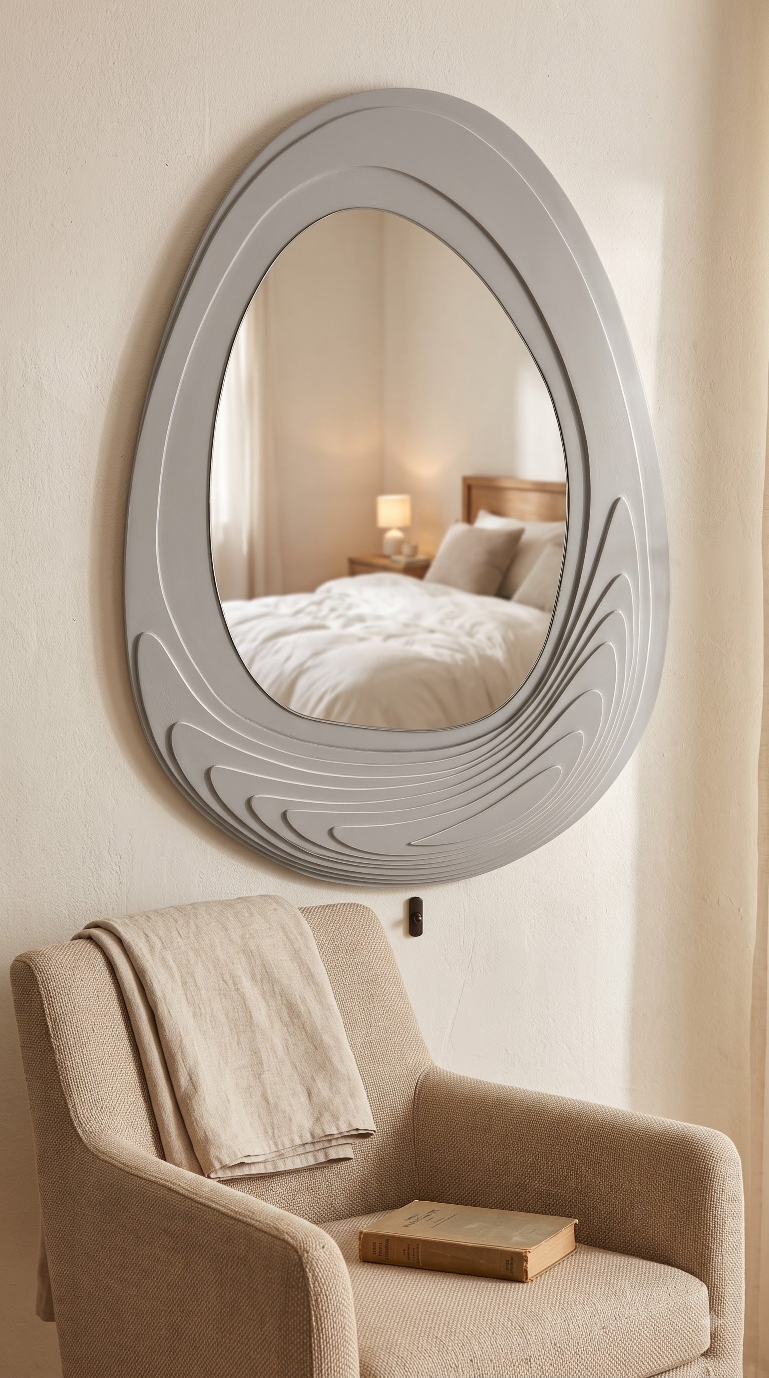 Luxury Designer Wall Mirror 24 x 34 Inch | Premium MDF Wooden Mirror for Bedroom &amp; Home Decor