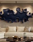 Luxury sculpted coastal seaweed relief texture and layered acrylic paint on FRP panel
