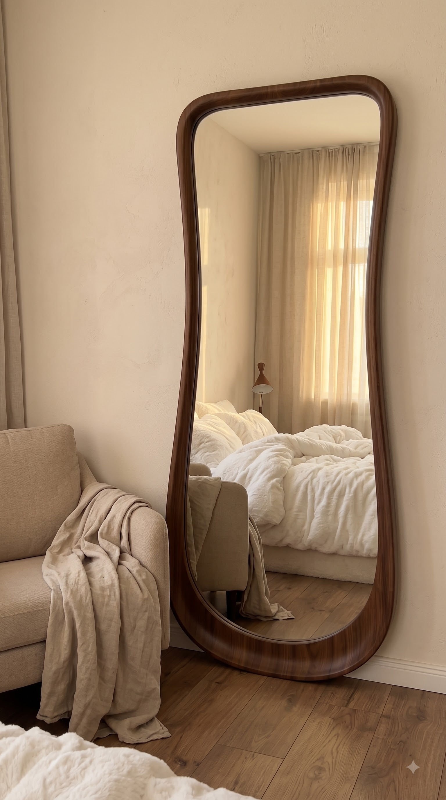 Luxury Wooden Full Length Mirror – Premium Large Floor &amp; Wall Mirror for Bedroom, Dressing Room &amp; Living Room