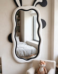 Kids Room Wall Mirror 52 x 29 Inch | Decorative Designer Mirror for Bedroom | Textured HDHMR PU Finish