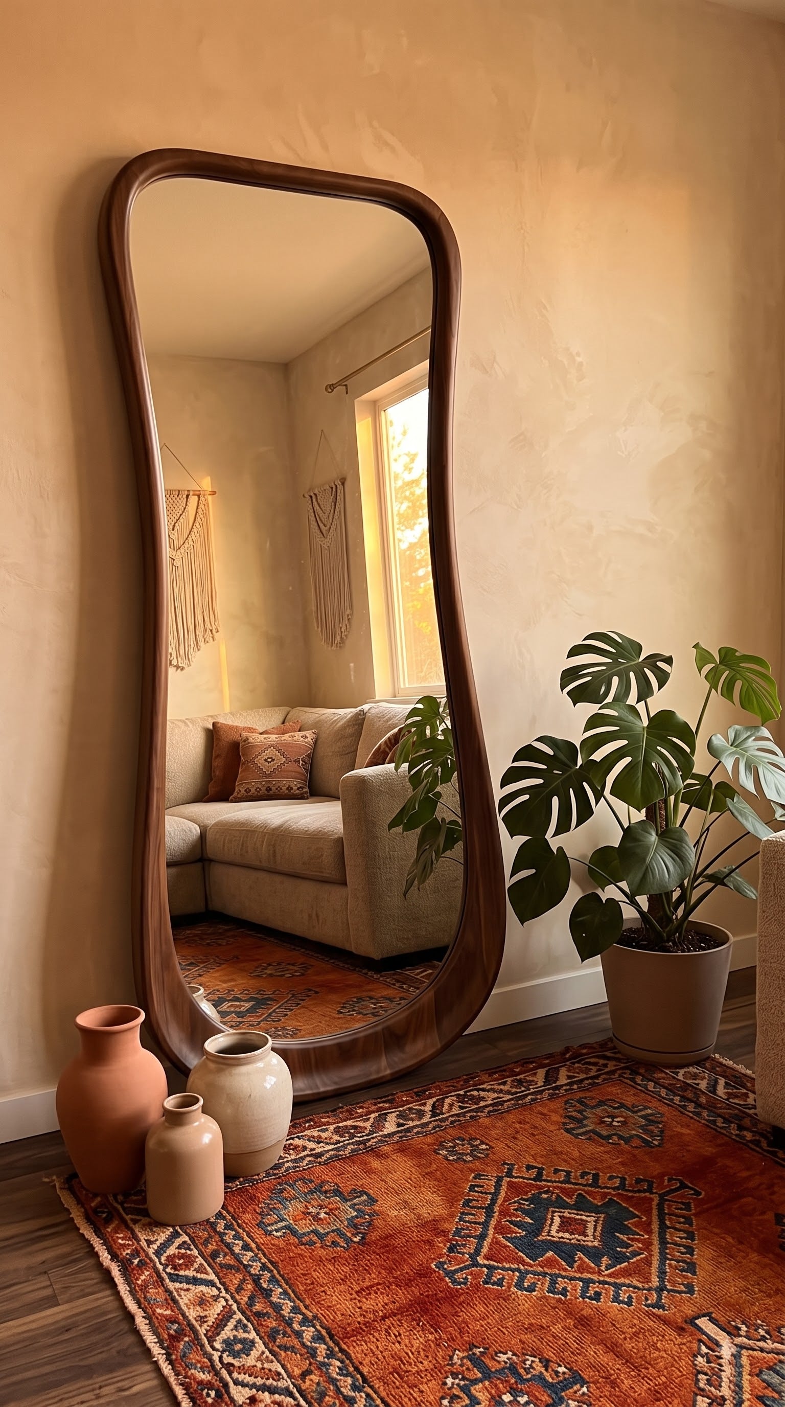 Luxury Wooden Full Length Mirror – Premium Large Floor &amp; Wall Mirror for Bedroom, Dressing Room &amp; Living Room