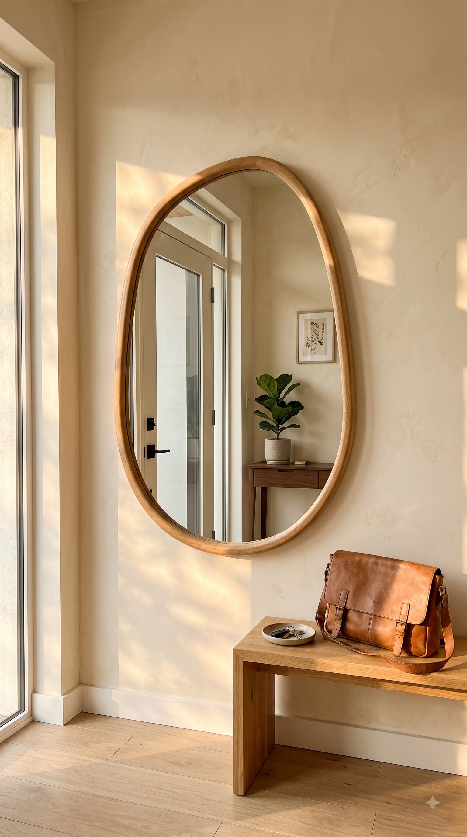 Luxury Wooden Full Length Mirror – Modern Designer Floor Mirror - 29 x 32 inch