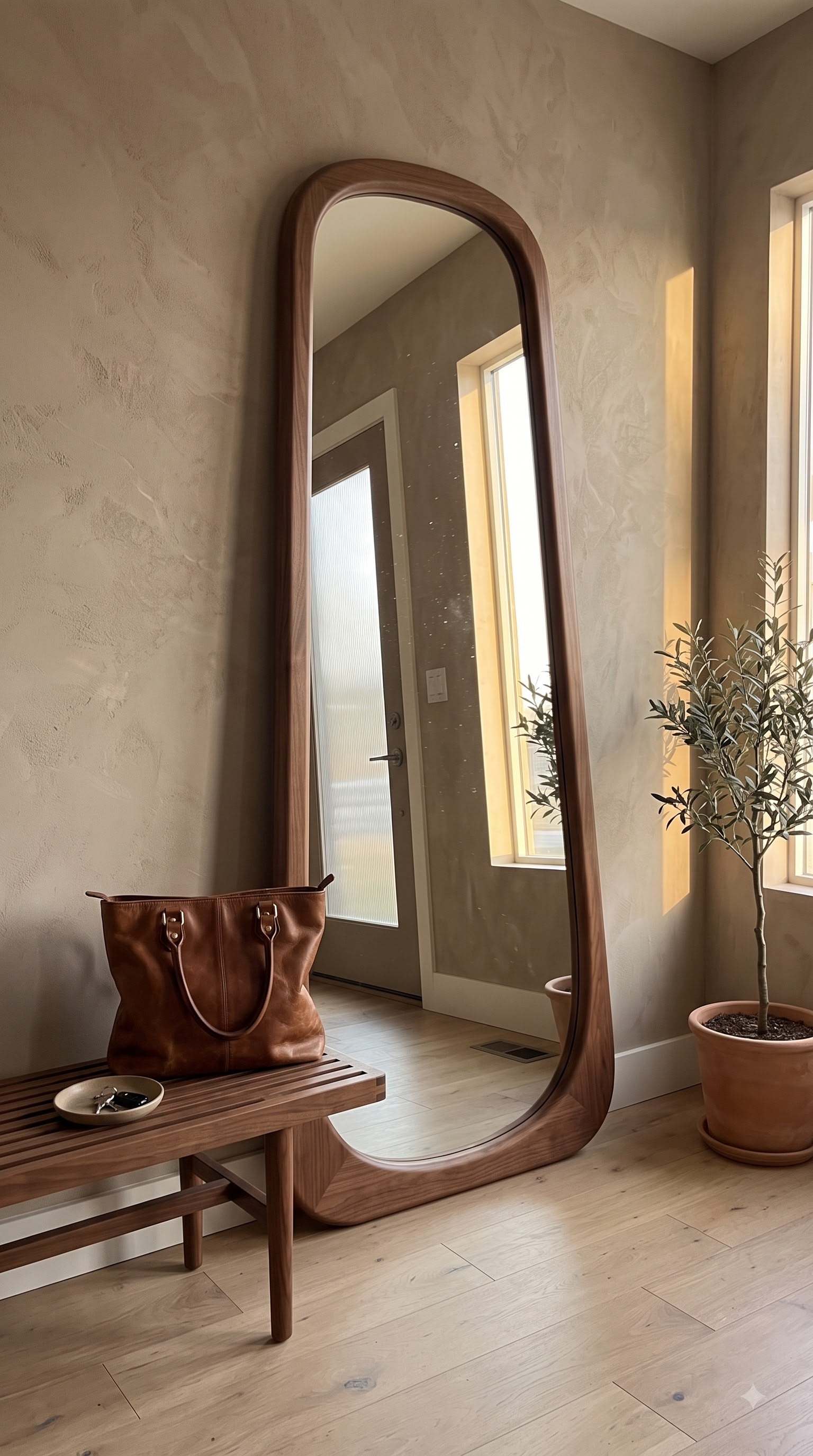 Premium Wooden Full Length Mirror – Luxury Floor Mirror - 55 x 22 inch