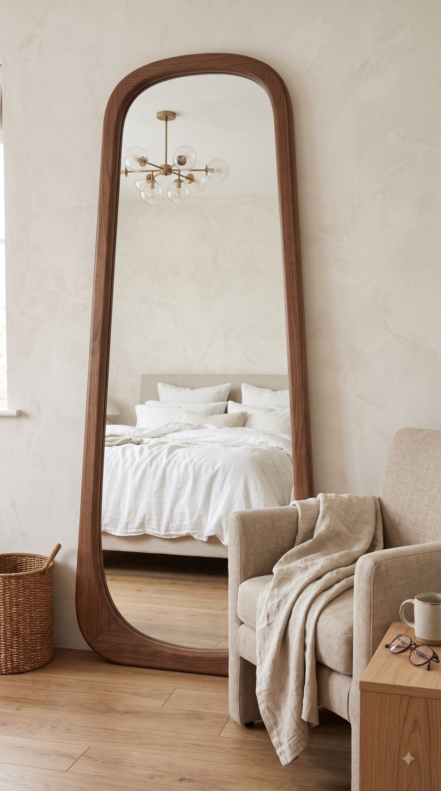 Premium Wooden Full Length Mirror – Luxury Floor Mirror - 55 x 22 inch