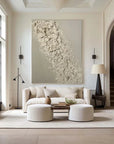 Beige Textured Oil Painting - Modern Minimalist Abstract Wall Art - Artwallpainting