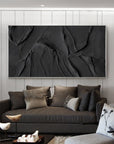 Black Obsidian Texture Canvas Painting For Home Decoration - Artwallpainting