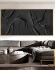 Black Obsidian Texture Canvas Painting For Home Decoration - Artwallpainting