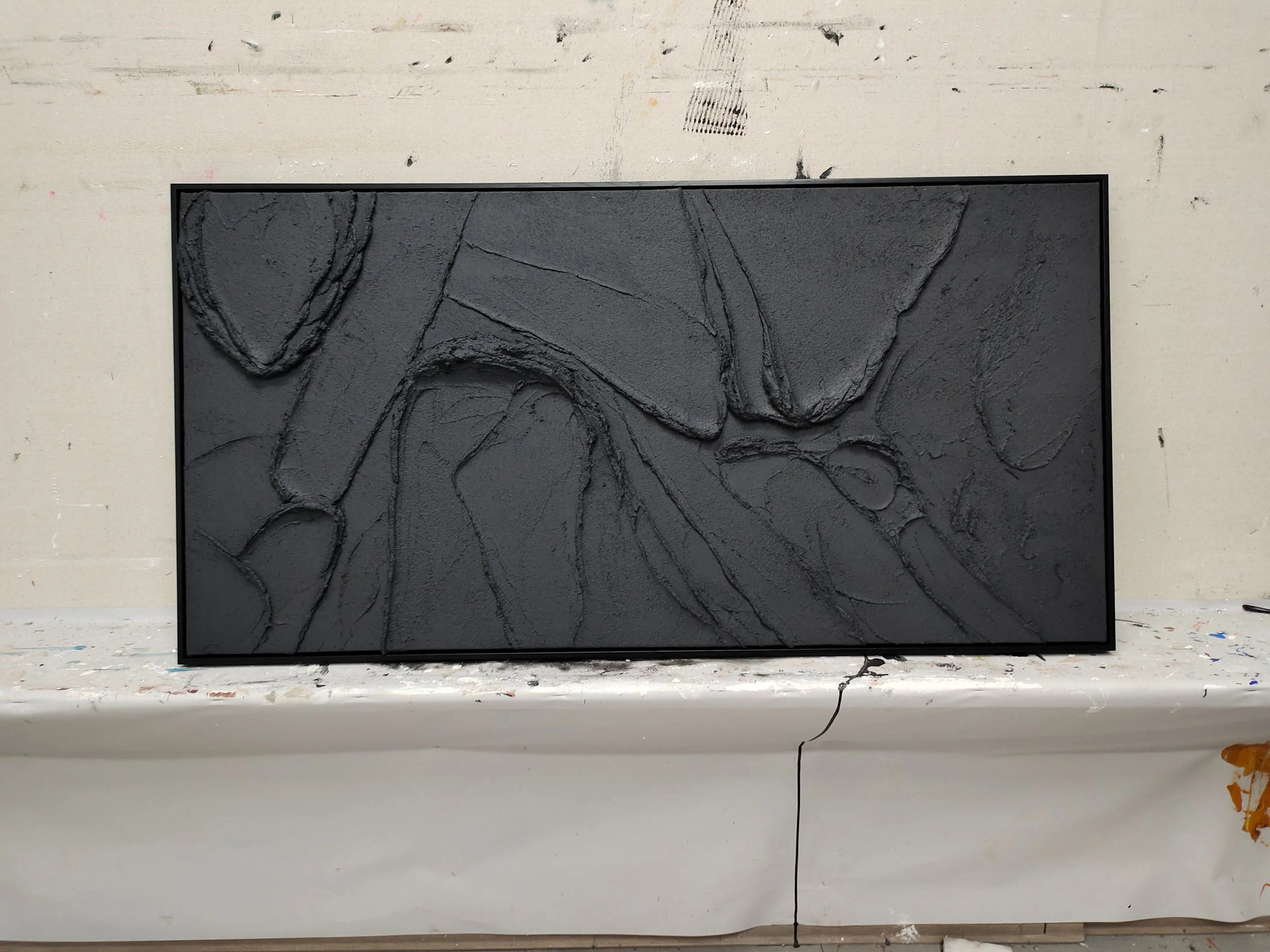 Black Obsidian Texture Canvas Painting For Home Decoration - Artwallpainting