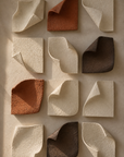 "Symphony in Sand" Minimalist 3D Textured Plaster Wall Art (Set of 12 | 10"x10" Each) – Handcrafted Neutral Geometric Grid Panels for Luxury Living Room & Foyer