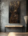 Multicolor 3D Gold Wave Wall Art Modern Abstract Metal-Inspired Textured Design - Artwallpainting