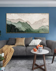 Multicolor 3D Green Minimalist Beach Painting - Artwallpainting
