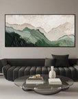 Multicolor 3D Green Minimalist Beach Painting - Artwallpainting