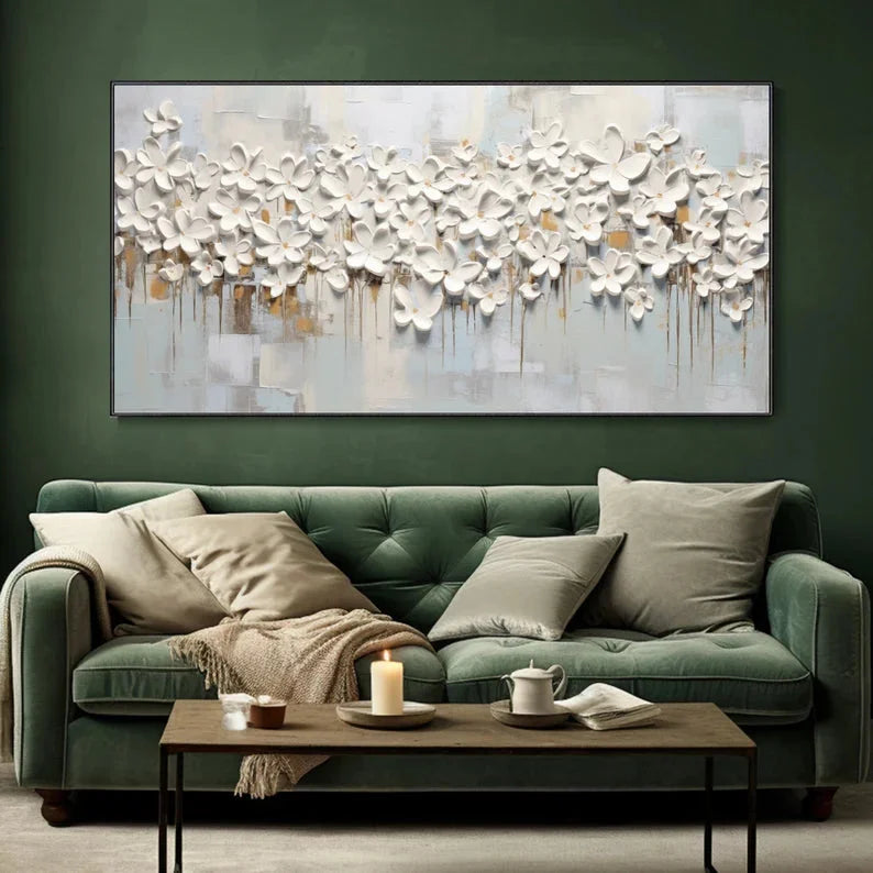Multicolor 3D Large Flower Textured Canvas Art - Artwallpainting