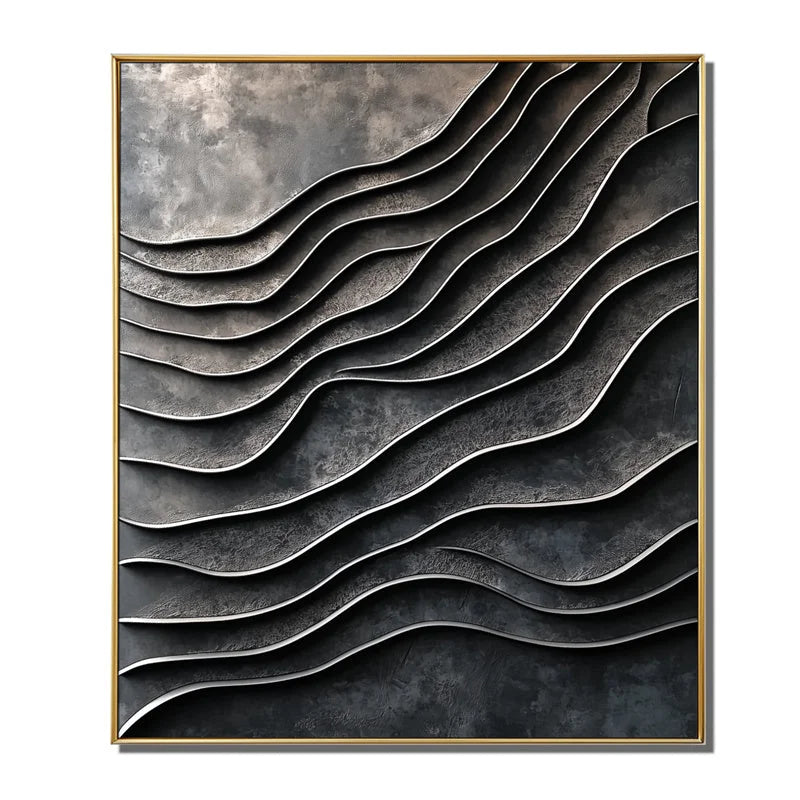 Multicolor 3D Metallic Wave Wall Art - Artwallpainting