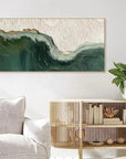 Multicolor 3D Ocean Wave Green Texture Oil Painting - Artwallpainting