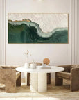 Multicolor 3D Ocean Wave Green Texture Oil Painting - Artwallpainting