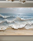 Multicolor 3D Seascape Oil Painting Textured Ocean Wave Wall Art For Interiors - Artwallpainting