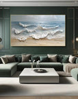 Multicolor 3D Seascape Oil Painting Textured Ocean Wave Wall Art For Interiors - Artwallpainting
