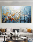 Multicolor 3D Textured Tree With Blossoms Wall Art - Artwallpainting