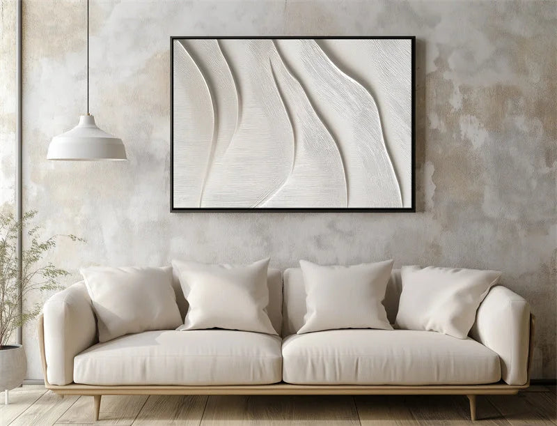 Multicolor 3D Textured Wall Art Minimalist Abstract Wave Canvas Decor - Artwallpainting