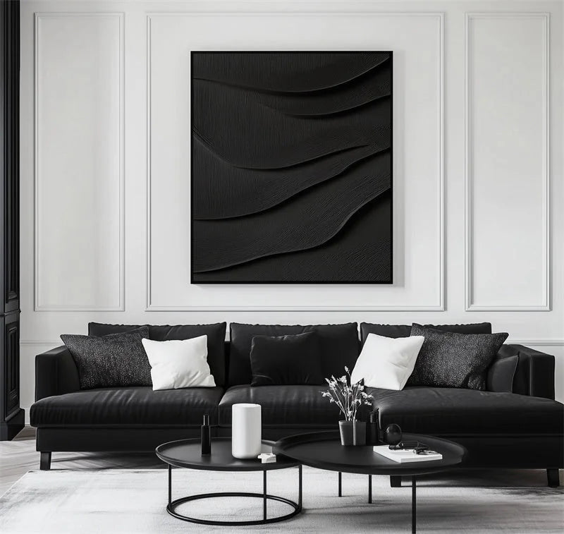 Multicolor 3D Textured Wall Art Minimalist Abstract Wave Design Decor - Artwallpainting