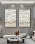 Multicolor Abstract Beige Ocean Wave Wall Art-Set Of 2 - Artwallpainting