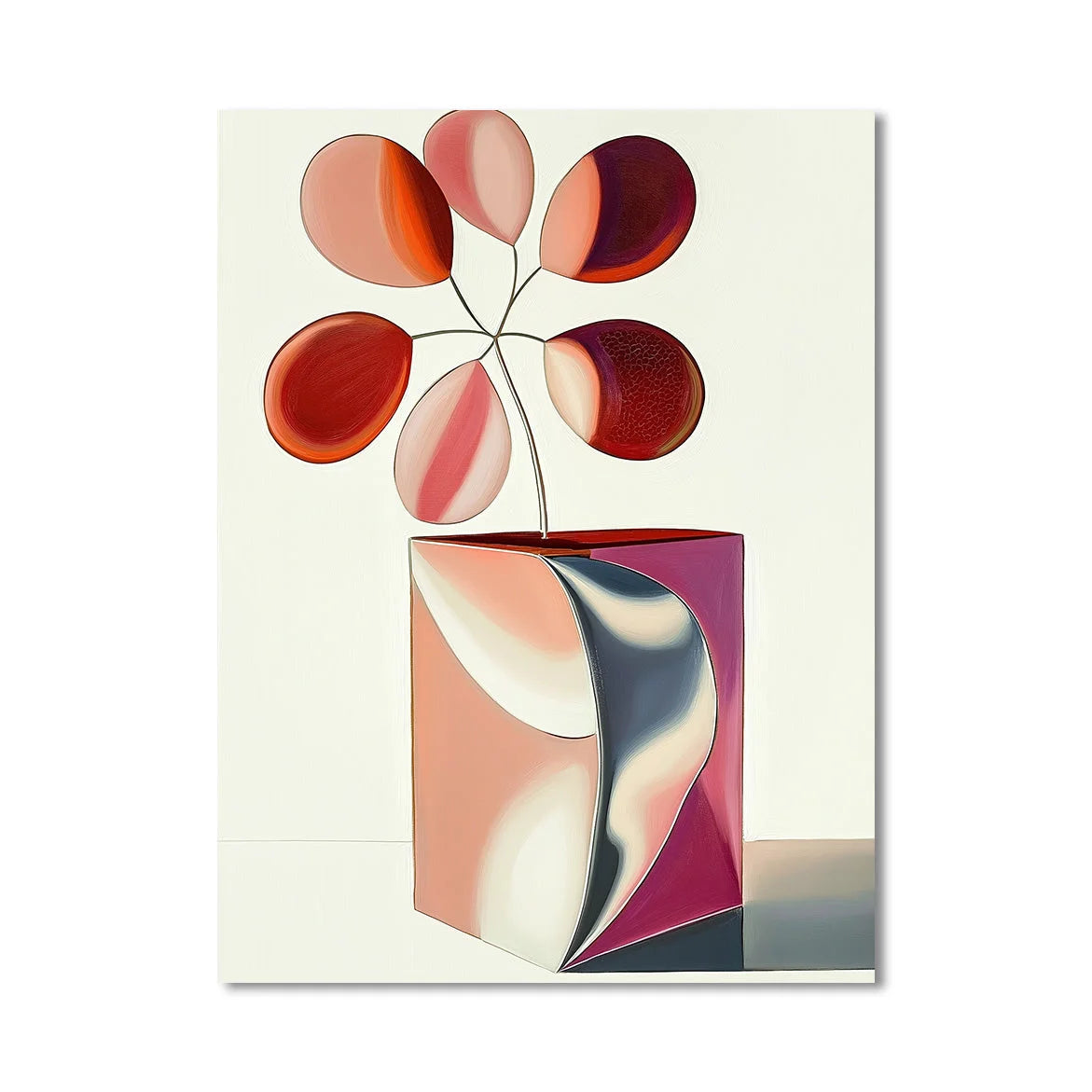 Multicolor Abstract Bloom Box-Soft And Warm Gradient Abstract Floral Wall Art - Artwallpainting