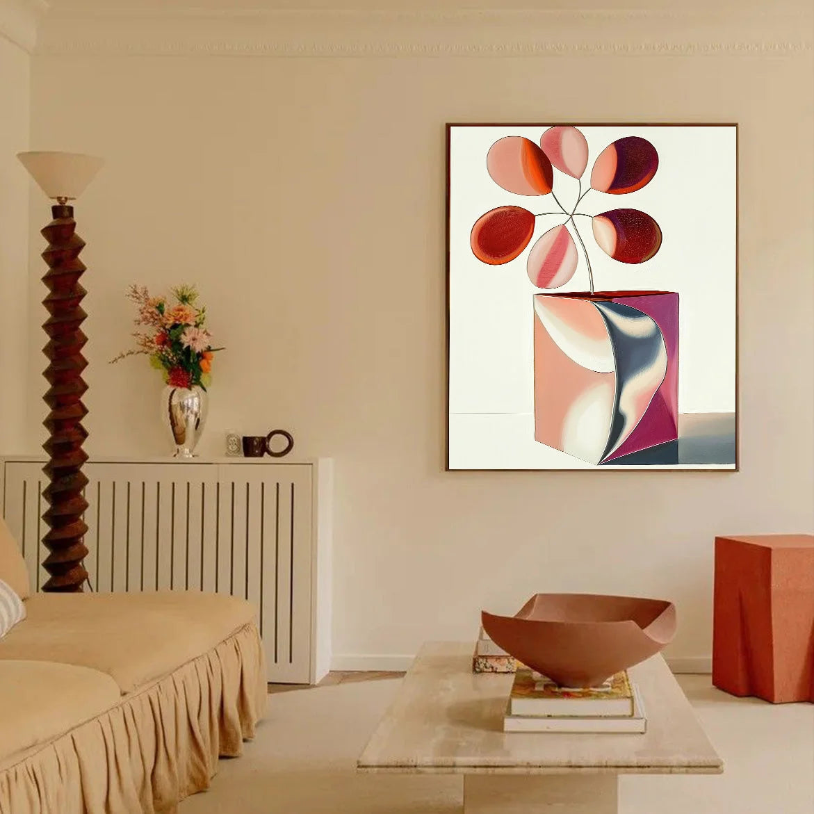 Multicolor Abstract Bloom Box-Soft And Warm Gradient Abstract Floral Wall Art - Artwallpainting