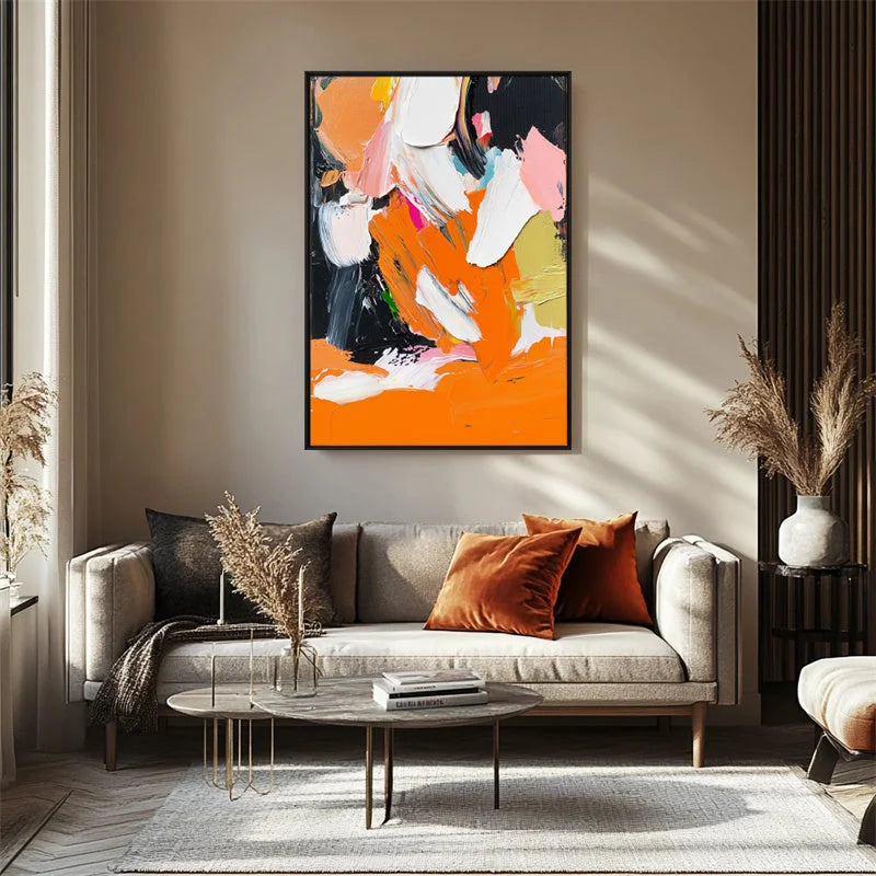 Multicolor Abstract Bold Color Oil Painting Modern Vibrant Textured Canvas Art - Artwallpainting