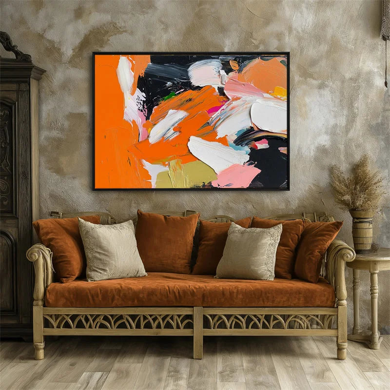 Multicolor Abstract Bold Color Oil Painting Modern Vibrant Textured Canvas Art - Artwallpainting