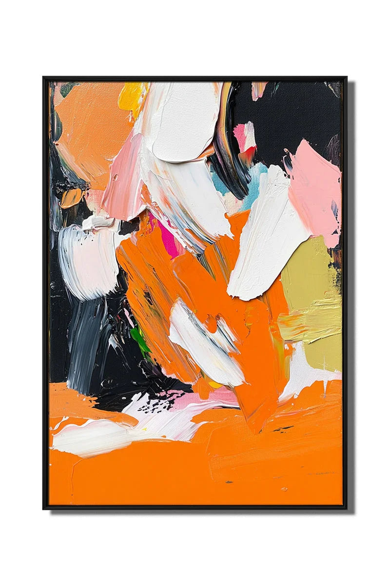 Multicolor Abstract Bold Color Oil Painting Modern Vibrant Textured Canvas Art - Artwallpainting